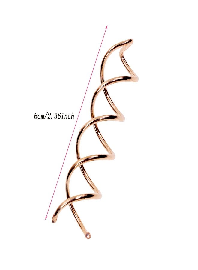 Mini Skater 2.36 inch Spiral Hair Pins Non-Scratch Rounded Tips Spiral Bobby Pins Blonde Hair Twist Screw Spin Pins for Women Buns Hair Styling DIY, Set of 20 (Rose Gold) - Image 4