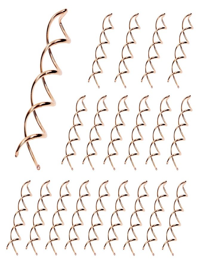 Mini Skater 2.36 inch Spiral Hair Pins Non-Scratch Rounded Tips Spiral Bobby Pins Blonde Hair Twist Screw Spin Pins for Women Buns Hair Styling DIY, Set of 20 (Rose Gold) - Image 1