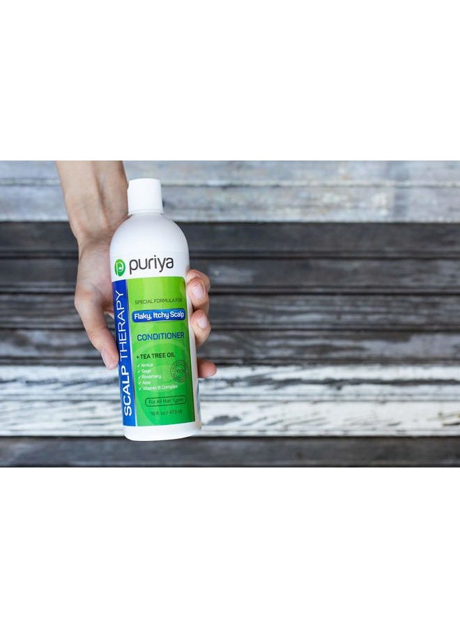Puriya Sulfate Free Hair Conditioner with Tea Tree Oil, Moisturizing Treatment for Dry, Itchy, Flaky Scalp and Damaged Hair, For Men and Women, 16 Ounce - Image 4