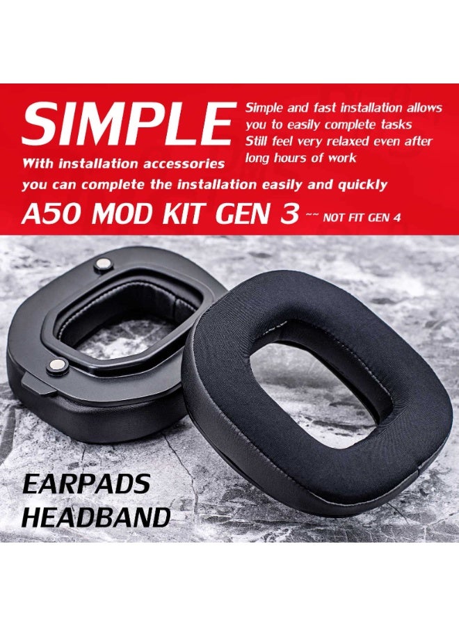 KISSUN A50 GEN 3 MOD KIT Cooling Gel Ear Pads for Astro A50 GEN 3 Headset I with Headband by - NOT FIT GEN 4 - Image 5