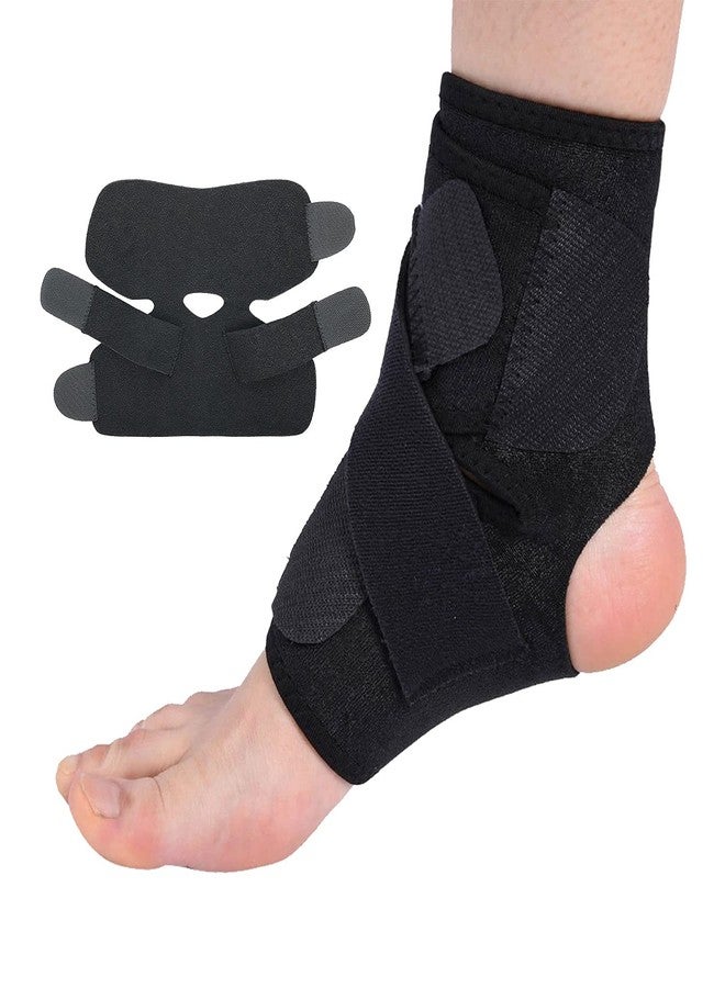 STRAUSS Adjustable Ankle Support Compression Brace, Free Size, (Black) - Image 1