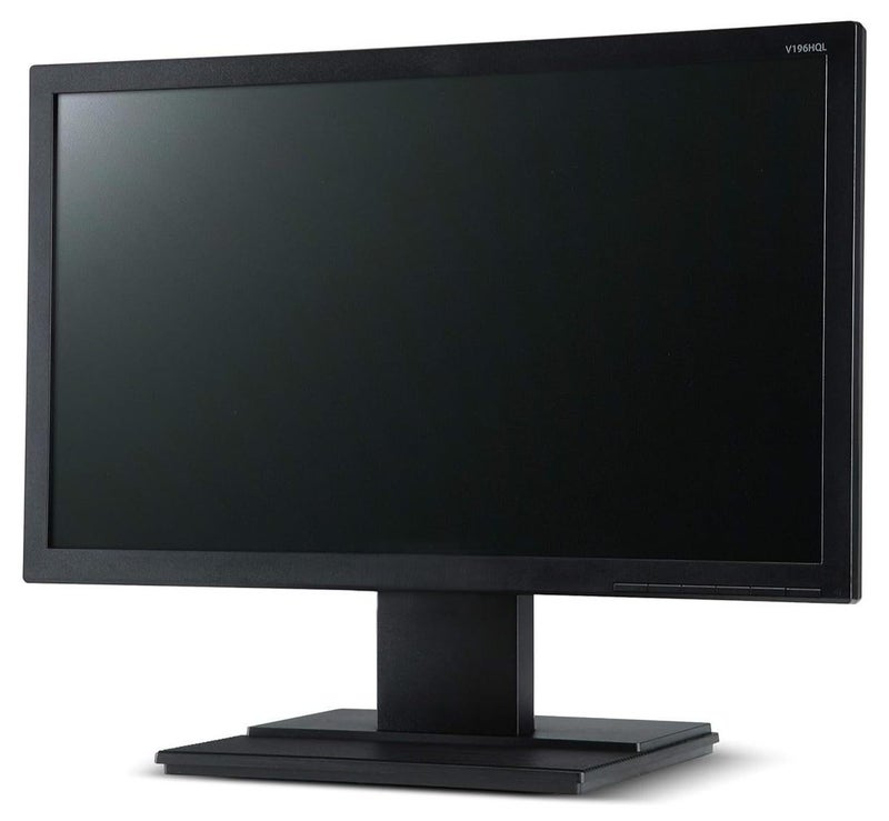 شاشة  V193HQ A  مقاس 18.5 بوصة عالية الدقة (1366 × 768) LED مع منفذ VGA وشاشة Eco قابلة للتركيب على الحائط مثالية لأجهزة الكمبيوتر وأجهزة CCTV وكاميرات الأمان وإعدادات المراقبة (مجددة) - Image 1