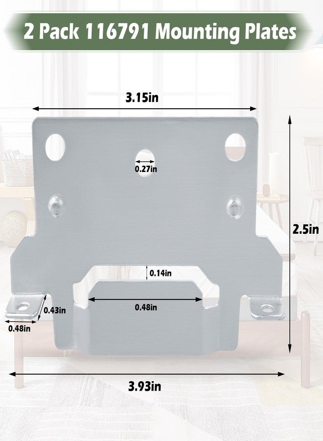 ulapithi 116791 Mounting Plate Bed Frame Mounting Plates/Brackets Replacement for lKEA Bed Frame Part # 116791 Fits for Hemnes Malm Brimnes Tarva Kritter (2 Packs) - Image 2