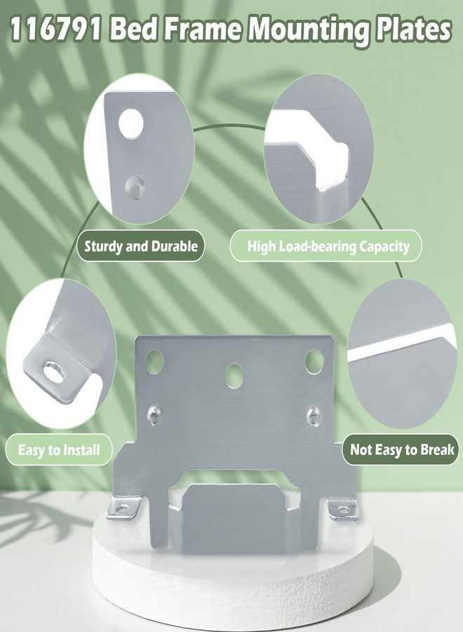 ulapithi 116791 Mounting Plate Bed Frame Mounting Plates/Brackets Replacement for lKEA Bed Frame Part # 116791 Fits for Hemnes Malm Brimnes Tarva Kritter (2 Packs) - Image 3