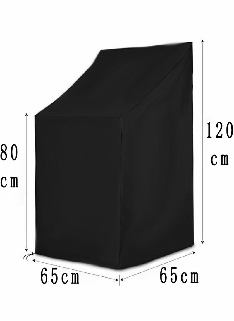 HomarKet - Outdoor Garden Chair Cover High Back Patio Stacking Chair Covers Water-Resistant Anti-UV Snow Dust Wind-Proof Tear-Proof Anti-Fading Furniture Cover 65×65×120/80cm - Image 1