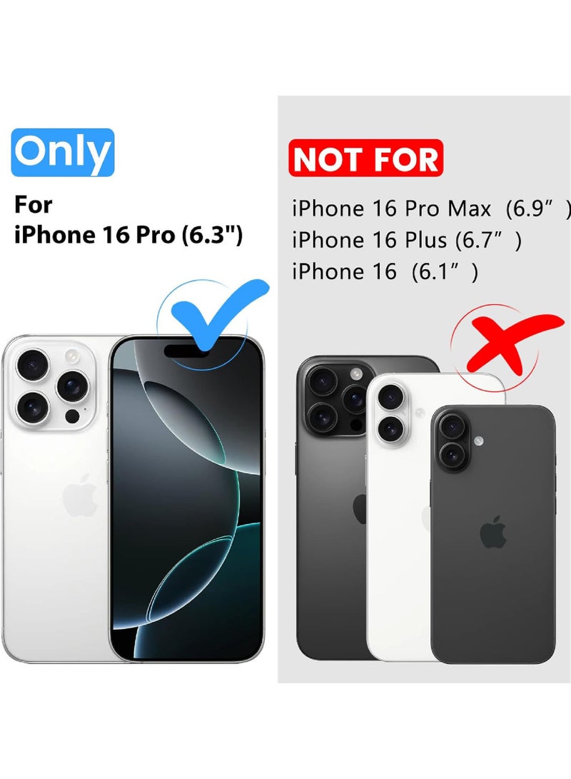 Rock Pow Case for iPhone 16 Pro 6.3-Inch, Non-Yellowing Shockproof Phone Bumper Cover, Anti-Scratch Clear Back - Image 2