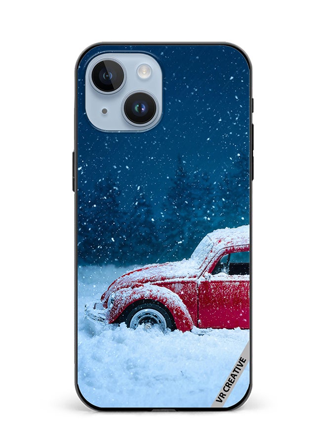 VR CREATIVE Protective Case Cover For Apple iPhone 15 Plus Christmas Car Design Multicolour - Image 1