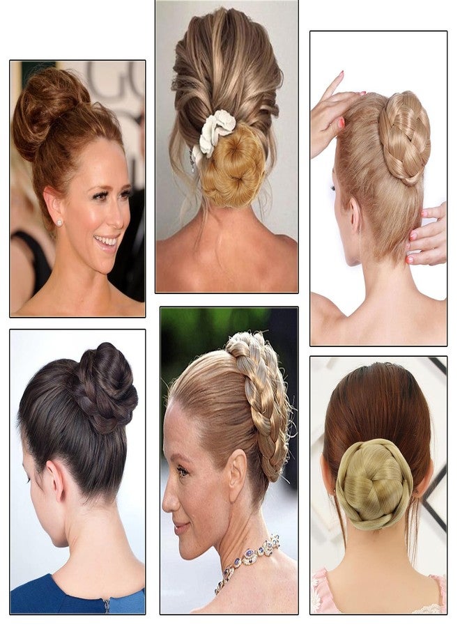 فانين كعكة شعر صناعية على شكل دونات، شعر مضفر، إكسسوارات شعر، مقاس كبير، متوفر بـ 6 ألوان (#280 (رمادي جدتي)) - Image 5