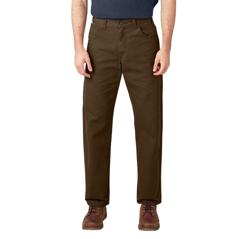 Dickies Mens Relaxed Fit StraightLeg Duck Carpenter Jean Brown 40W x 32L
