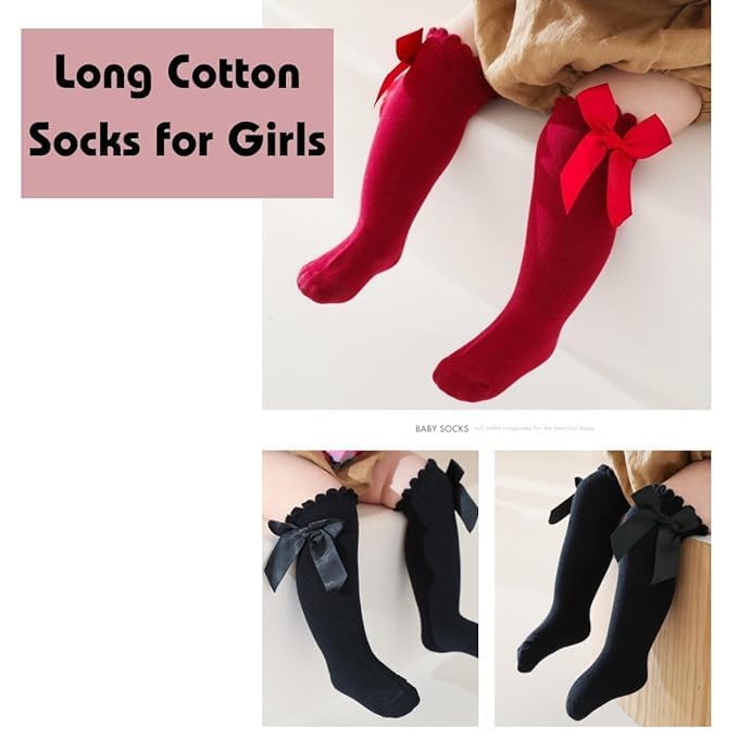 GUCHIGU Unisex Soft Cotton Socks for Babies | Baby Boys & Baby Girls Knee-High Baby Socks for New Borns -BS2216-ALL(12-36 Months, Pack of 6) - Image 2