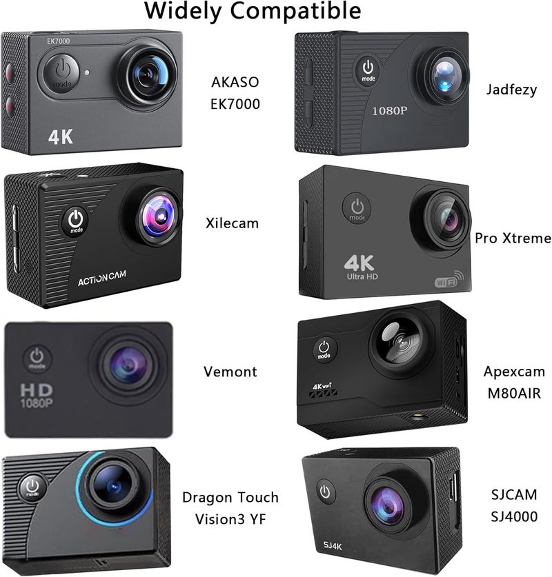 TEKCAM Waterproof Case Compatible with AKASO EK7000/Apexcam M80AIR/Pro Xtreme/SJCAM SJ4000/Dragon Touch Vision3 YF, Waterproof Housing Case for Action Camera with Same Button Position(Watch Install Video) - Image 2