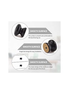 The Bros 12 Pcs Black Wood Dresser Knobs, Mushroom Shape Wood Drawer Knobs, Wood Cabinet Knobs, Single Handle Pulls, Concise and Elegant, for Cabinet, Drawer, Dresser, Cupboard, Closet  - Image 4