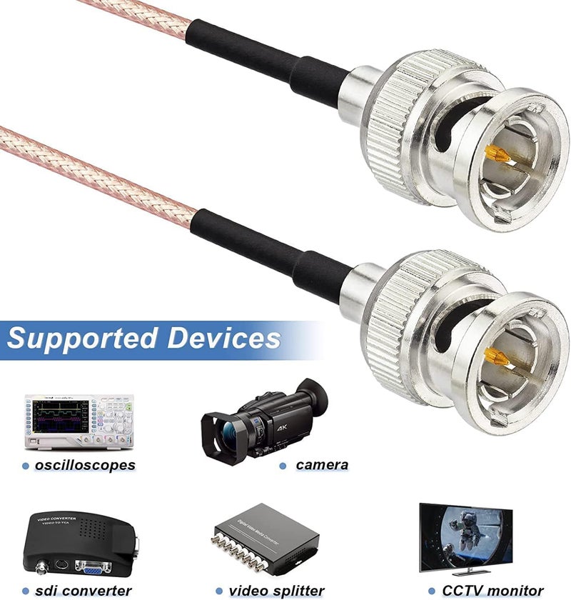 Superbat 3G/HD SDI BNC Cable 75 ohm 20inch for Cameras and Video Equipment，Supports HD-SDI/3G-SDI/4K SDI Video Cable (Straight,1Pcs) - Image 2