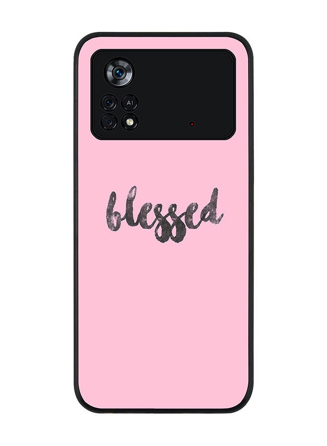 Stylizedd Rugged Black edge case for Poco M4 Pro 4G Slim fit Soft Case Flexible Rubber Edges Anti Drop TPU Gel Thin Cover - Blessed - Image 1