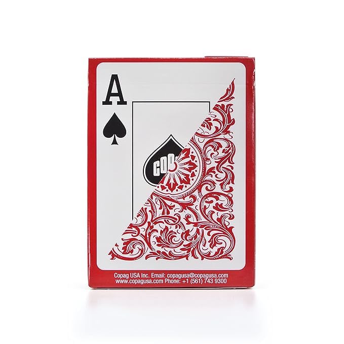 Copag Elite 100% Plastic Playing Cards, Poker Size Jumbo Index Single Deck (Red) - Image 2