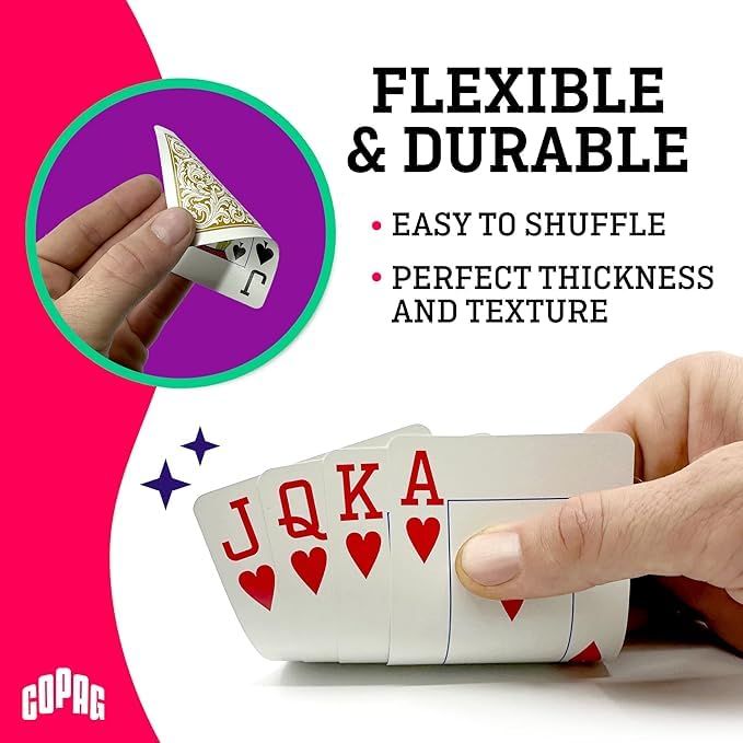 Copag Elite 100% Plastic Playing Cards, Poker Size Jumbo Index Single Deck (Red) - Image 4