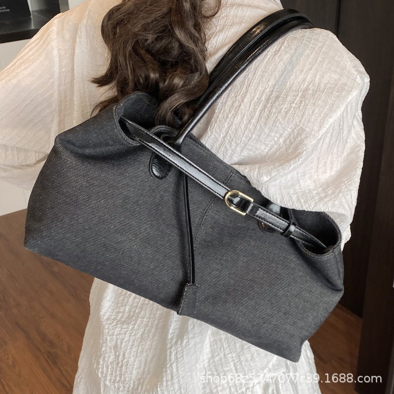 Commuting Large Capacity Bag Women'S Contrast Color Handbag Casual Fashion Shoulder Tote Bag - Image 4