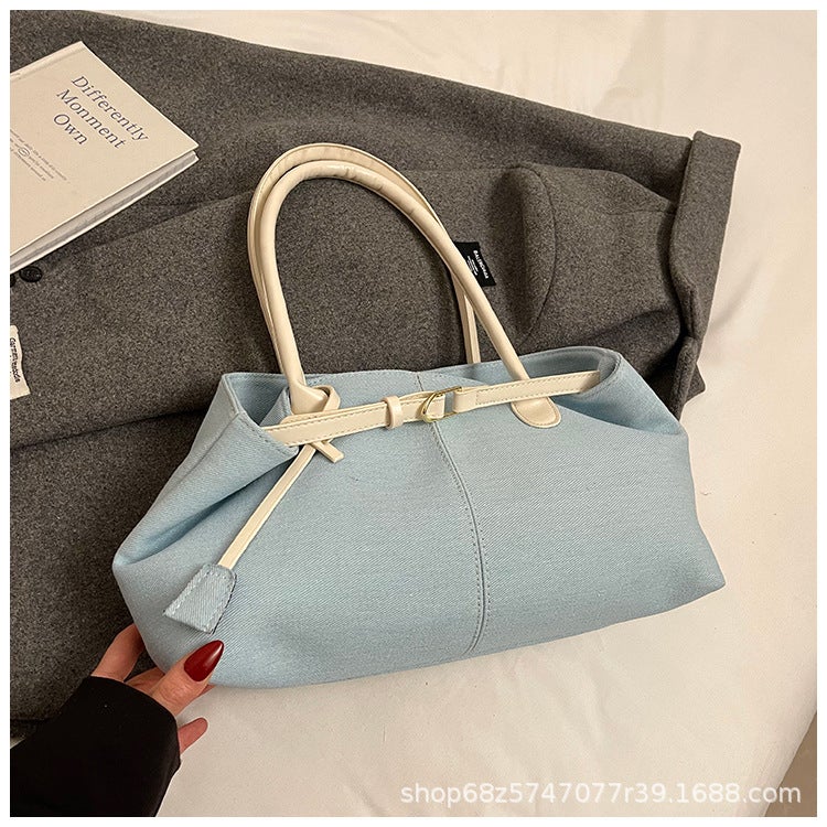 Commuting Large Capacity Bag Women'S Contrast Color Handbag Casual Fashion Shoulder Tote Bag - Image 1