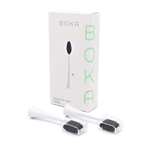 BOKA Boka Power Brush Replacement Toothbrush Heads for Sonic Powered Electric Toothbrush White 2 Heads