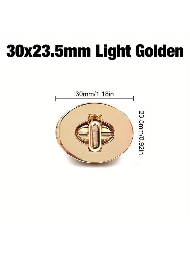 30x23 5مم مشبك دوار من السبائك بلون ذهبي فاتح مشبك بيضوي قفل لصنع حقيبة المحفظة - Image 1