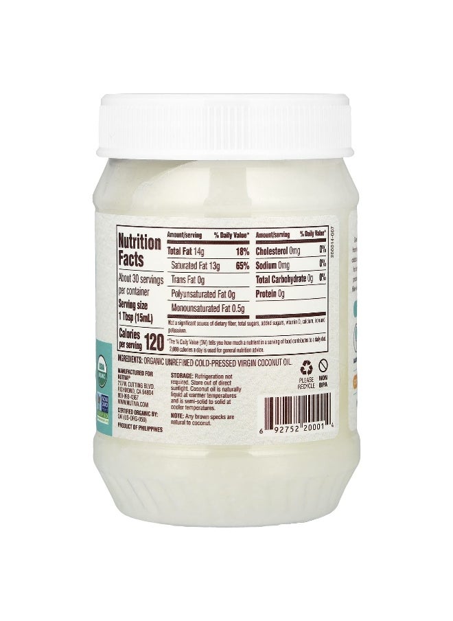 Nutiva Nutiva, Organic Virgin Coconut Oil, 15 fl oz (444 ml)  - Image 2