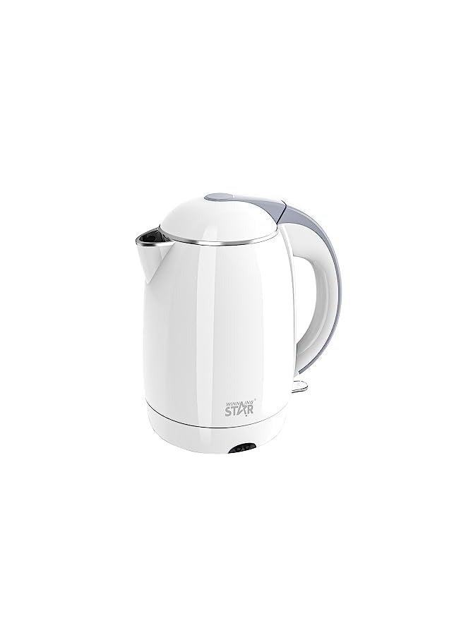 vesus غلاية، ستانلس ستيل، غلاية بدون سلك، قدرة 1800 واط، 1.8 لتر، غلاية كهربائية مع إيقاف تلقائي عند الفراغ، غلاية باللون الأبيض - Image 2