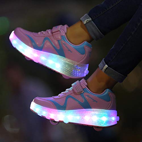 Nsasy Roller Shoes USB Charge Girls Boys Sneakers with Wheels LED Roller Skates Shoes - Image 4