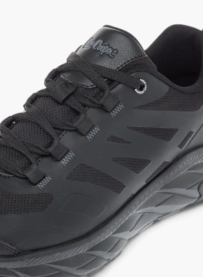 Lee Cooper Mens Panelled Sneakers With Lace-Up Closure