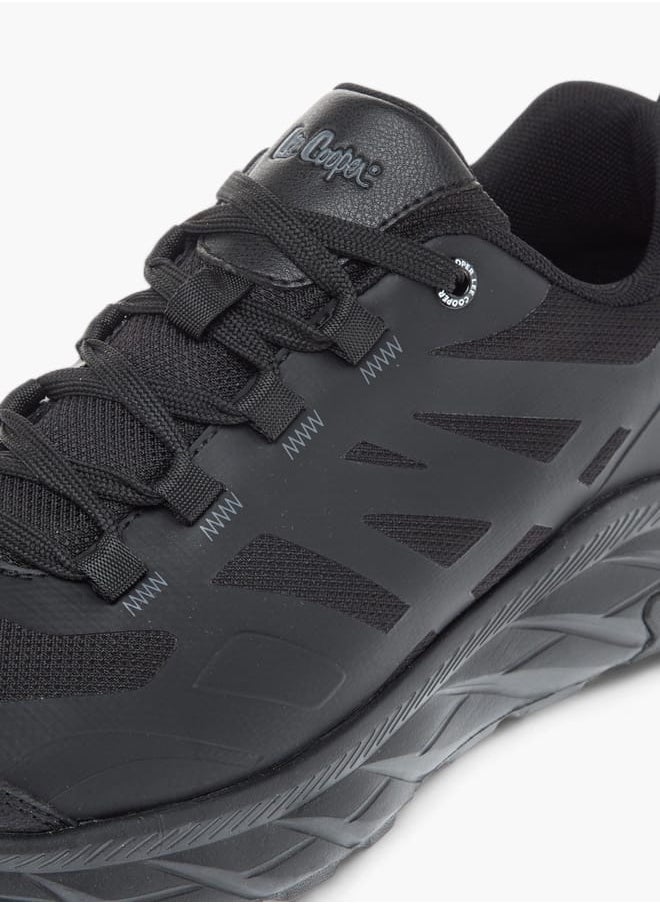 Lee Cooper Mens Panelled Sneakers With Lace-Up Closure  - Image 4