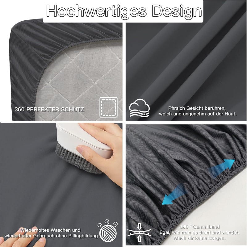 ohano Waterproof Mattress Protector 120 x 200 cm, Fine Flannel Microfibre Fitted Sheet, Incontinence Pad, Moisture Protection Bed Sheet, Waterproof and Breathable Mattress Cover, Grey - Image 4