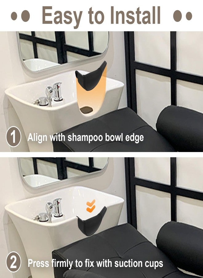 Swess Shampoo Bowl Neck Rest with Disposable Ear Covers, Soft Silicone Shampoo Bowl Neck Cushion Salon Sink Neck Cushion for Shampoo Bowl, Professional Salon & Home Use & Dual Suction Cups - Image 3