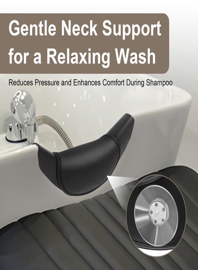 Swess Shampoo Bowl Neck Rest with Disposable Ear Covers, Soft Silicone Shampoo Bowl Neck Cushion Salon Sink Neck Cushion for Shampoo Bowl, Professional Salon & Home Use & Dual Suction Cups - Image 4