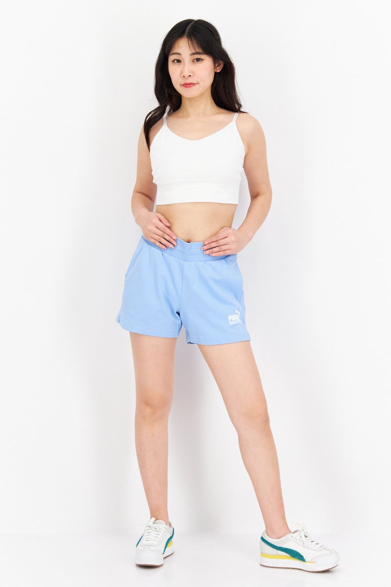 PUMA Women Sportswear Fit Printed Training Shorts, Light Blue - Image 4