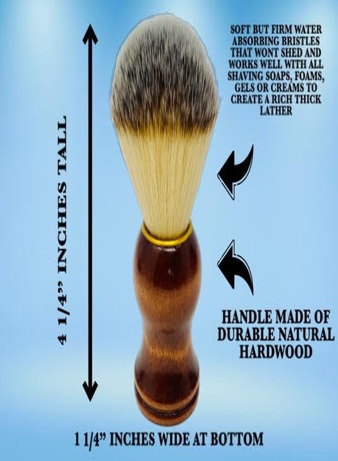 G.B.S Men's Shaving Brush 100% Synthetic Hair Beard Brush Wooden Handle Shaving Brush, Synthetic Bristles - Compliments Any Shaving Razor Fort Wet Shaving Pair with Shaving Soap Mug. - Image 2