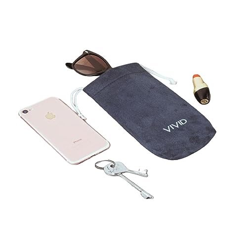 VIVID Unisex Adult Soft Microfiber Velvet Pouch for Sunglasses & Eyeglasses – Multipurpose Case for Spectacles, Earphones, Makeup & Accessories | Closure – Dori | TT-FL | Peach Grey - Image 4