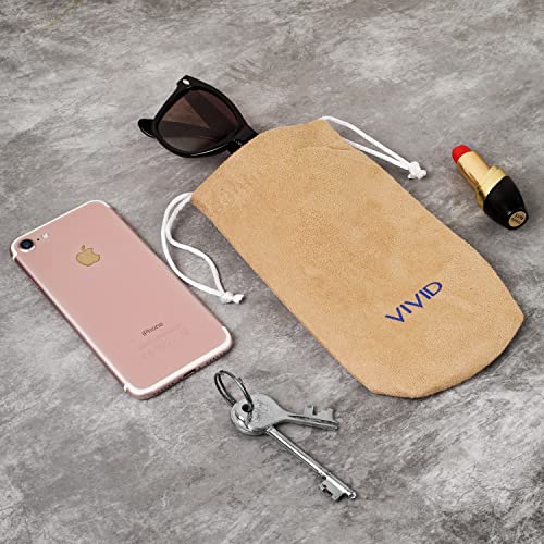 VIVID Unisex Adult Soft Microfiber Velvet Pouch for Sunglasses & Eyeglasses – Multipurpose Case for Spectacles, Earphones, Makeup & Accessories | Closure – Dori | TT-FL | Peach Grey - Image 3