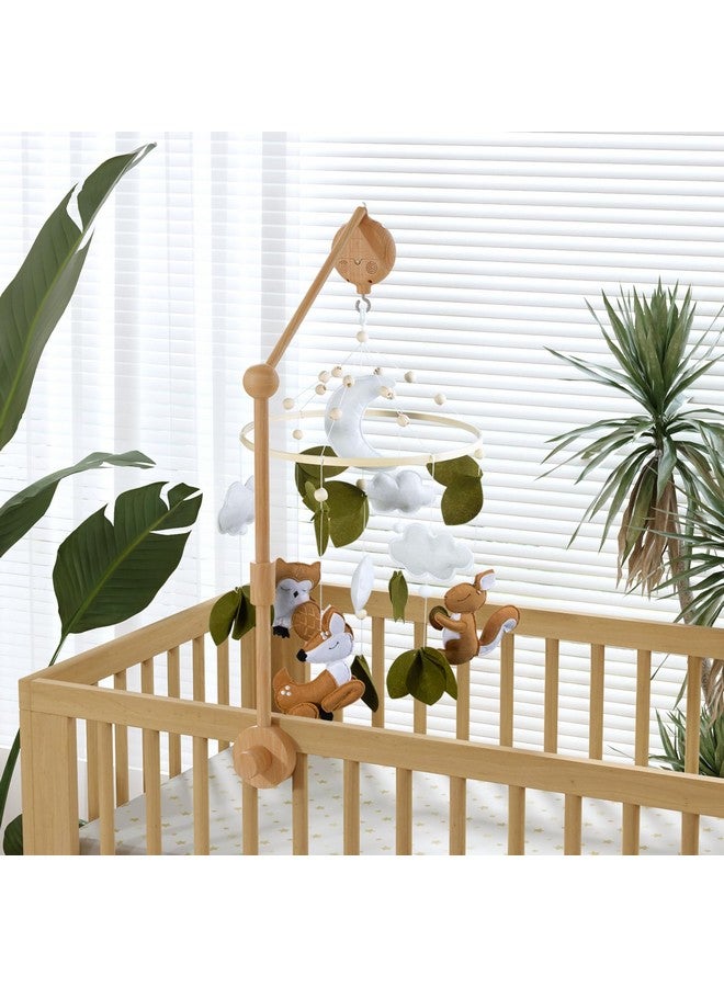 FEISIKE Woodland Animals Theme Bassinet Baby Nursery Mobiles with Modes Digital Music Box 3In1 Set-34 Inch Wooden Mobile Arm for Crib Mobile Hanger for Crib Baby Nursery Decor - Image 2