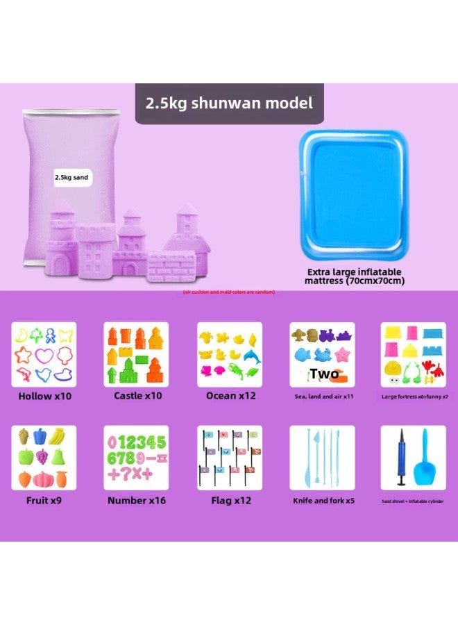 Magic Sand Children Space Toy Sand Suit Color Sand Boys And Girls Plasticine Safety Mars Sand Space Mud Wholesale-Specifications:Play Model: 2.5kg Sand + 100 Accessories + Extra Large Sand Table - Image 1