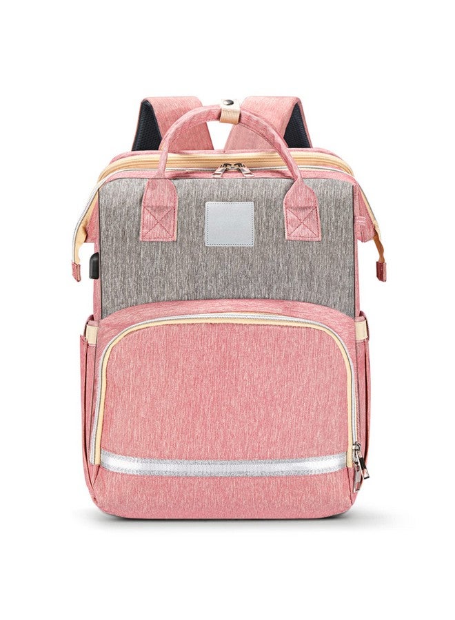 Garosa Baby Diaper Bag Backpack Large Capacity Multifunctional 15 Pockets Waterproof Independent Paper Bag Baby Travel Essentials Bag for Diaper Changing Travel(Gray Pink) - Image 1