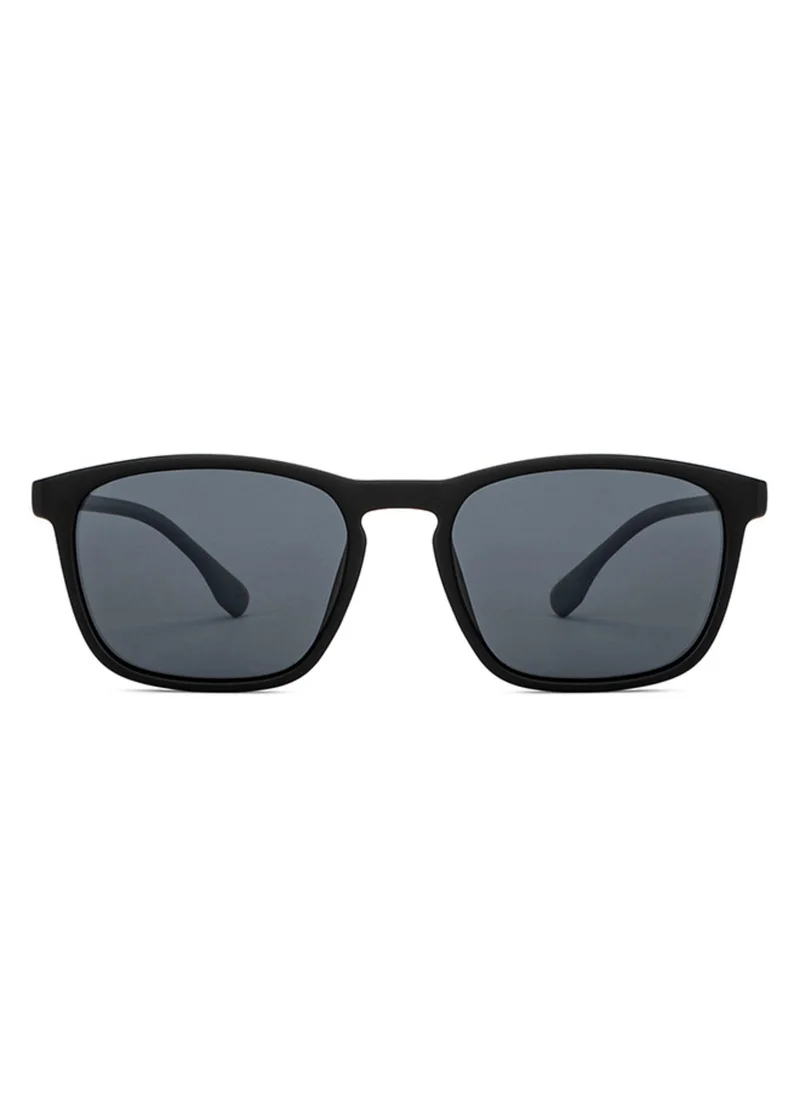 VINCENT CHASE Vincent Chase By Lenskart | Black Grey Full Rim Square Branded Latest and Stylish Sunglasses | Polarized and 100% UV Protected | Men & Women | Medium | LA S13164
