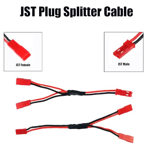 AEDIKO 10pcs JST Plug Splitter Cable 1 JST Male Female to 2 JST Female Y Parallel Cable Harness Wire Compatible with Traxxas Cooling Fan ESC Battery Motor Roof Led Lights - Image 5