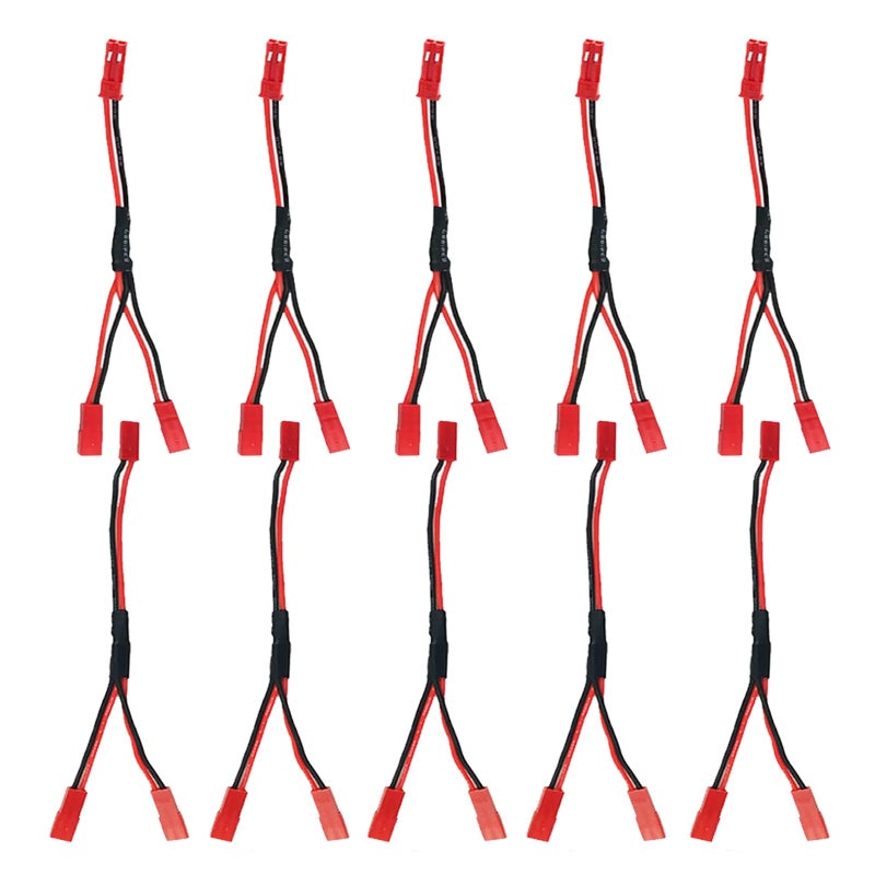 AEDIKO 10pcs JST Plug Splitter Cable 1 JST Male Female to 2 JST Female Y Parallel Cable Harness Wire Compatible with Traxxas Cooling Fan ESC Battery Motor Roof Led Lights - Image 3