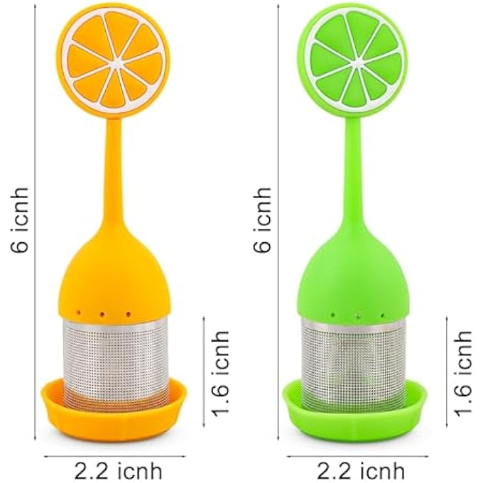 RAYYAN Silicone Tea Infusers For Loose Tea Silicone Tea Steeper Fine Mesh Loose Tea Filter Silicone Lid Tea Cup Filter For Loose Leaf Tea Or Herbal TeaGreen Yellow2 Pack - Image 3