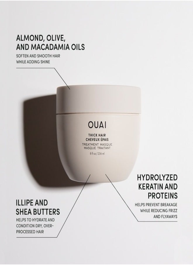 Ouai - OUAI Fine to Medium Hair Treatment Masque 236ml - Nourishing Hair Mask for Softness & Shine - Image 1