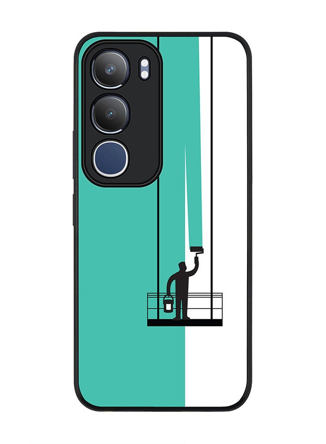 For vivo Y19s / Y19s Pro Case,Slim fit Camera Protection, Shockproof Thin Phone cover  - Paint Hanger (Green)