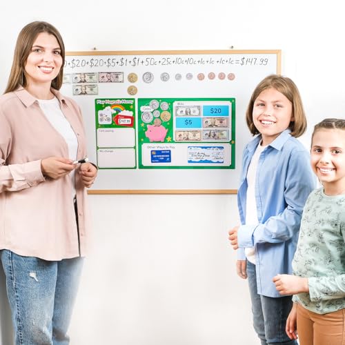 Simply magic 70 PCS Magnetic Money for Classroom Play Money for Teaching Money Manipulatives Activities Pretend Play Money for Kids Money Magnets Learning Coins Bills Toddler Money Games - Image 5