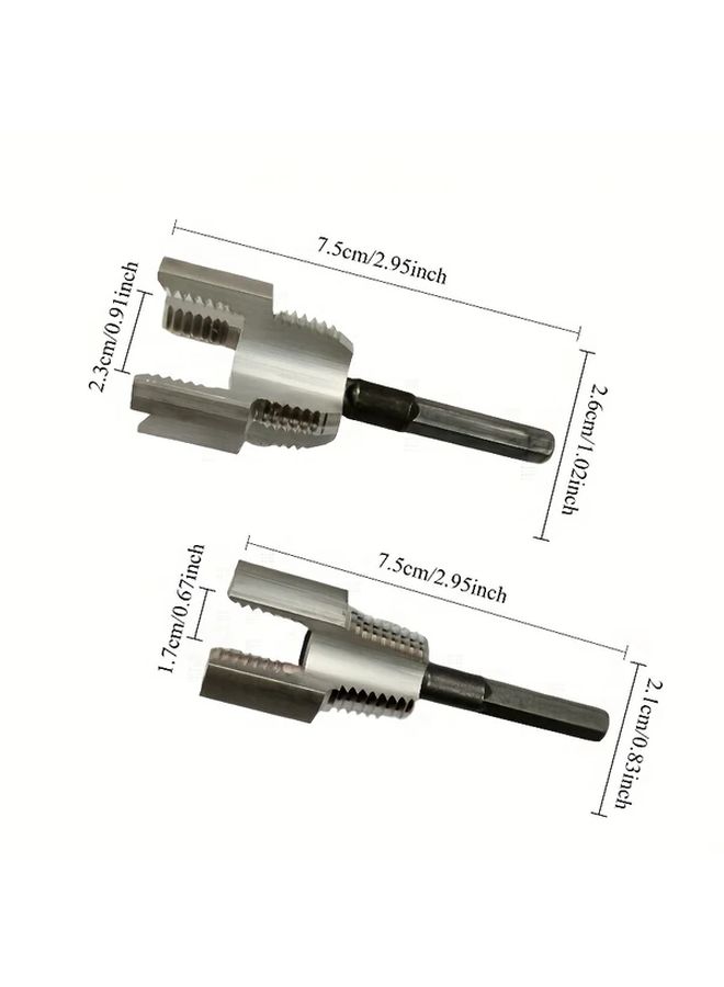 2pcs Pipe Thread Cutting Tool 1 2 And 3 4 Inch For Electric Drill Home Decoration - Image 2