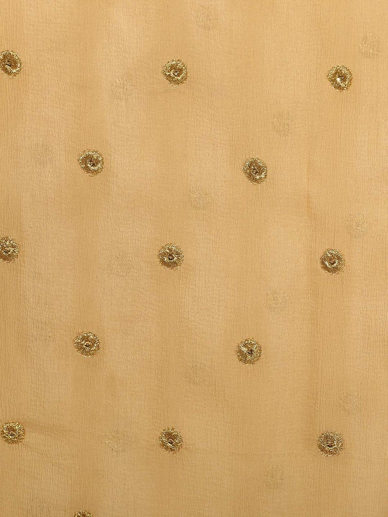 themilestocks شال دوباتا شيفون مطرز للنساء من themilestocks (بيج) - Image 5