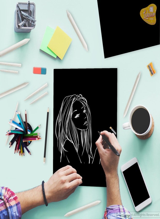 Lakeer A3 Black Color Paper/Sheet 180-210 GSM Pack of 15 Sheets-Black - Best for Art & Craft Work, Project Work - Image 4