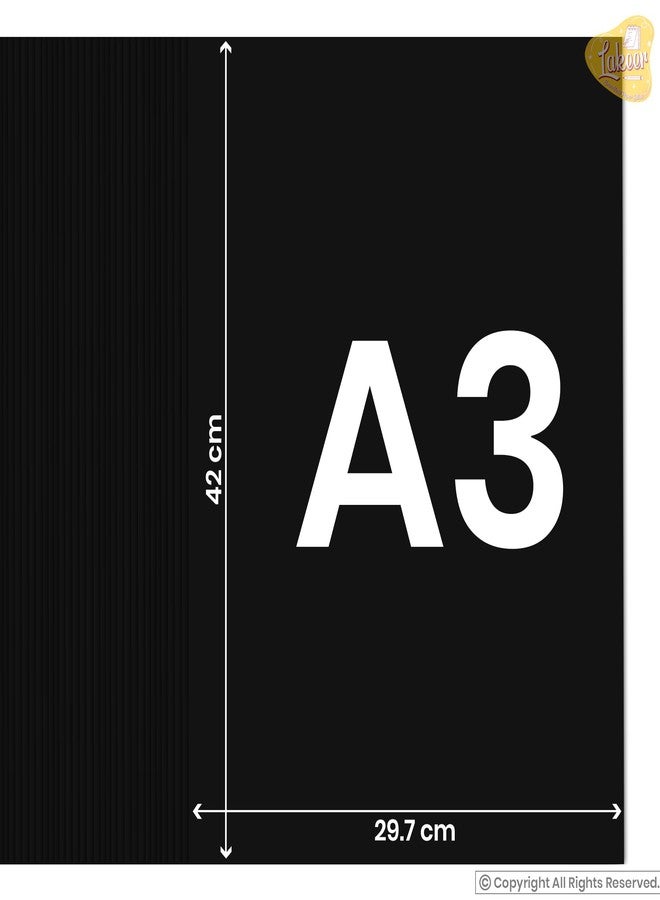 Lakeer A3 Black Color Paper/Sheet 180-210 GSM Pack of 15 Sheets-Black - Best for Art & Craft Work, Project Work - Image 3